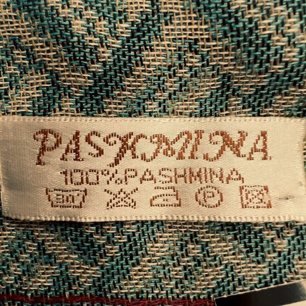 Pashmina Wrap Scarf Women's Colors Shades Of Blue/ Red/ Cream NWOT
